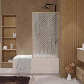 Aurlane Aurlane - Mampara De Banera Serigraf&iacute;a Recta 140x80cm - Aluminio Decoraci&oacute;n Madera