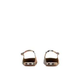 Burberry Womens Brown Fabric Ballet Flats