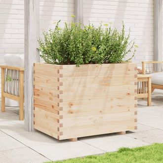 Berkfield Home Beautiful Garden Planter 90x60x72 cm Solid Wood Pine in Tan | Size: 90 x 60 x 72 cm
