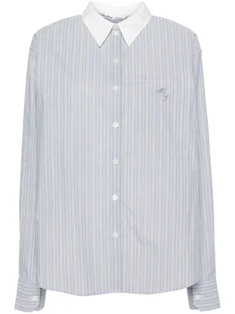 Acne Studios contrasting-collar shirt - women - Cotton - 36 - Blue