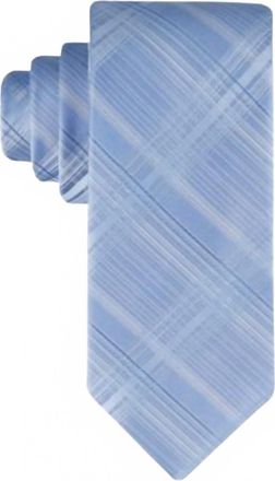 Calvin Klein Mens Briar Plaid Tie In Blue