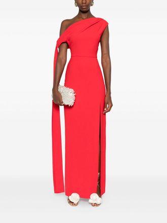 Solace London Womens Irina Midi Dress - Red - Size EU 36 (Womens)