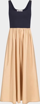 Diane Von Fürstenberg Selena Sleeveless Ruched Colorblock Midi Dress