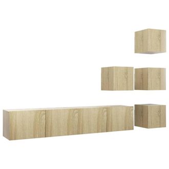 vidaXL Juego De Muebles De Sal&oacute;n 6 Piezas Roble Sonoma Vidaxl