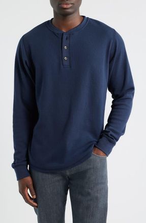James Campbell Calico Waffle Stitch Henley in Midnight Heather at Nordstrom, Size Xx-Large
