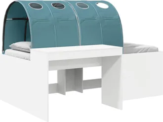 vidaXL Letto Con Tunnel 4 Pz Bianco E Azzurro Legno Ingegnerizzato Vidaxl