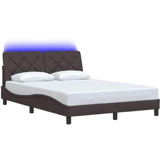 vidaXL Vidaxl - Estructura Cama Con Led Sin Colch&oacute;n Marr&oacute;n Oscuro 120x200 Cm