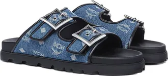 MCM Monogram Sandals in Denim Jacquard in Denim Blue at Nordstrom, Size 42