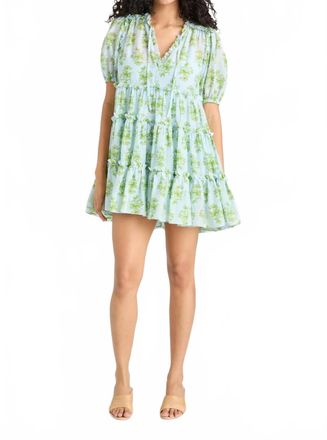 Cinq &agrave; Sept Papyrus Floral Madara Dress In Whispering Sky Multi