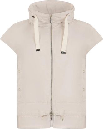 Moorer Nissip Hooded Jacket - Dames - Bodywarmers - Beige - XS - Polyester - Jassen