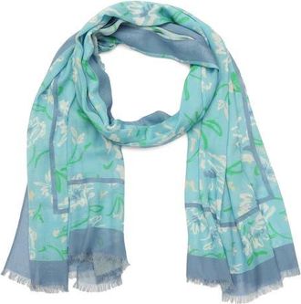 Kate Spade New York lively garden oblong scarf in Pristine Pool at Nordstrom