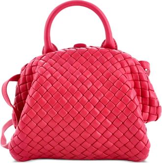 Bottega Veneta Intrecciato kleine gewatteerde tas met handgreep - Roze