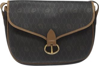 Dior Honeycomb Brown Canvas Shoulder Bag (Pre-Owned)