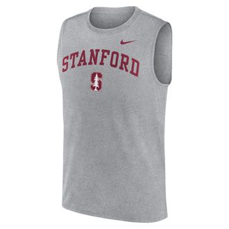 Nike Stanford Primetime Arch Legend Nike Mens Dri-FIT College Muscle Tank Top in Grey | 01B306GSDN-G1M