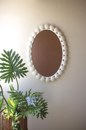 Kalalou Metal Shell Framed Oval Mirror