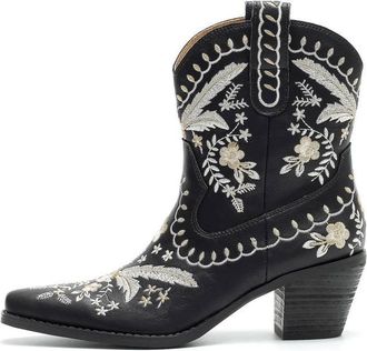 Mi.iM Womens Corral Western Ankle Boot In Black/black