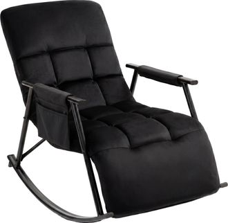 Clp Sillon Mecedor Elara Negro Terciopelo