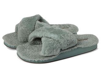 Olukai Hila Heu Womens Shoes Muted Green/Muted Green : 11 B - Medium, Shearling/Wool