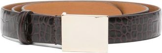 Alysi Crocodile-effect Pin-buckle Belt - female - Alysi - Belts - Brown - M - Accessories