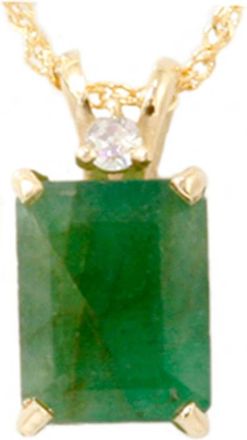 Pompeii3 1CT Lab Green Emerald & Diamond Solitaire Pendant Yellow Gold