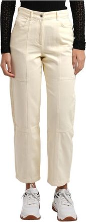 Patrizia Pepe Broek met Hoge Taille - Dames - Straight fit broeken - Beige - W32 - Broeken