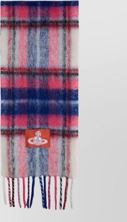 Vivienne Westwood checkered scarf alpaca blend fringes