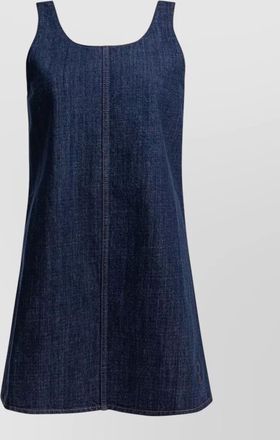 Ami denim sleeveless scoop-neck mini dress