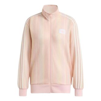 adidas (WMNS) adidas Summer Glow Knitted Firebird Track Top Asia Sizing Sandy Pink KY2031
