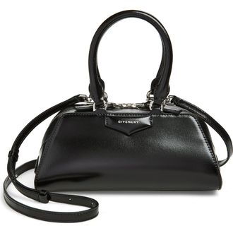 Givenchy Mini Antigona Leather East/West Satchel in Black at Nordstrom