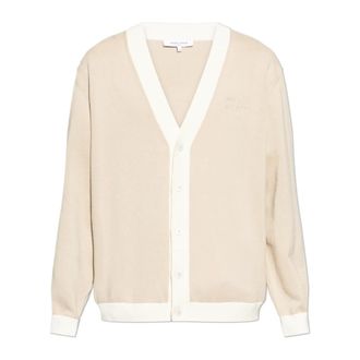 Maison Kitsun&eacute; Cardigans, male, Beige, Size: M Contrasted Cotton Comfort Cardigan