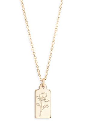 Set & Stones Tawney Birth Flower Pendant Necklace in Gold /December at Nordstrom