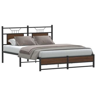 Berkfield Home Bed Frame without Mattress Brown Oak 140x190 cm Engineered Wood