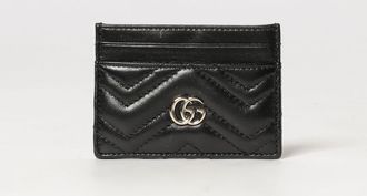 Gucci Portacarte GG Marmont in nappa matelass&eacute; con motivo chevron