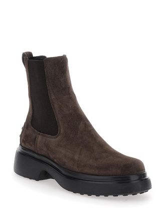 Tod's Womens Brown Leather Ankle Boots Sheep
