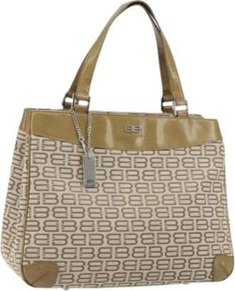 Balenciaga Pre-owned Handbags, female, Beige, Size: ONE SIZE Pre-owned Vintage Canvas Handbag
