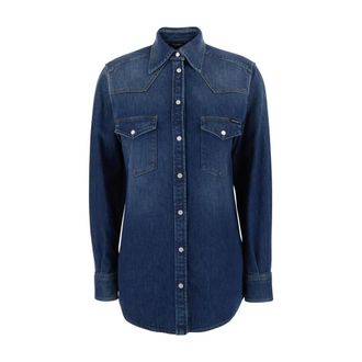 Dolce & Gabbana Denim Shirt - Dames - Spijkeroverhemden - Zwart - M - Denim - Overhemden