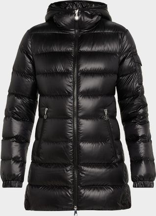 Moncler Glements Hooded Mid-Length Down Jacket