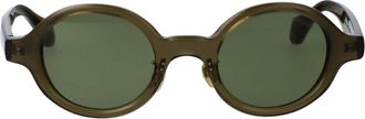 Giorgio Armani Zonnebril met rond montuur - unisex - Zonnebrillen - Groen - 46 MM - Accessoires