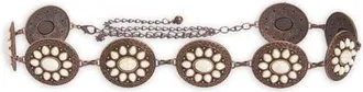 BP. Floral Metal Belt in Brown- Ivory at Nordstrom