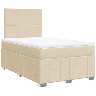vidaXL Vidaxl - Cama Box Spring Con Colch&oacute;n Tela Color Crema 120x200 Cm
