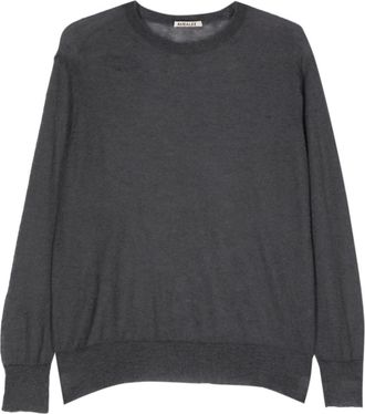 Auralee semi-sheer fine-knit jumper - men - Mohair/Nylon/Wool - 4 - Grey