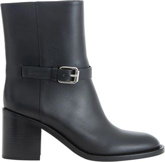 Burberry Leren Enkellaarsjes - Dames - Laarzen met Hak - Zwart - 39 EU - Leer - Schoenen