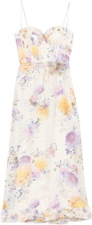 Zimmermann Floral Tie-waist Midi Dress