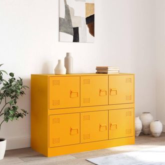 Berkfield Home Sideboard Mustard Yellow 99x39x73 cm Steel | Size: 99 x 39 x 73 cm