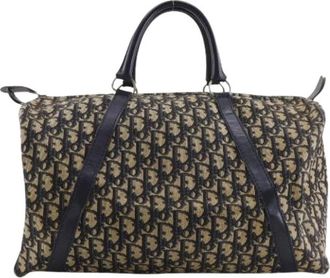 Dior Pre-owned Trotter Canvas Handtas - Dames - Vintage Weekendtas - Blauw - ONE Size - Vintage