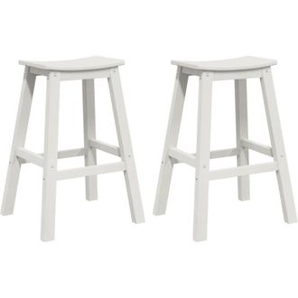 vidaXL Taburete De Bar 2 Pcs Blanco 52 X 43 X 73.5cm Pl&aacute;stico Vidaxl