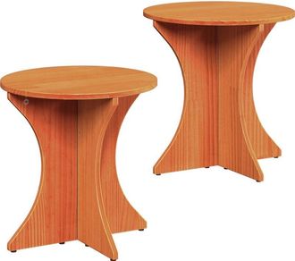 vidaXL Coffee Table 2 pcs Wax brown 46 x 46 x 47 cm Solid pine wood Vidaxl