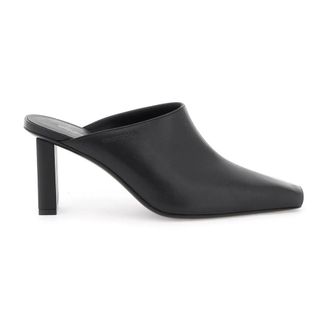 Courr&egrave;ges Leren Cut-Out Muiltjes - Dames - Muiltjes - Zwart - 39 EU - Schoenen