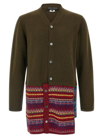 Comme Des Gar&ccedil;ons Mens Jacquard Insert Cardigan