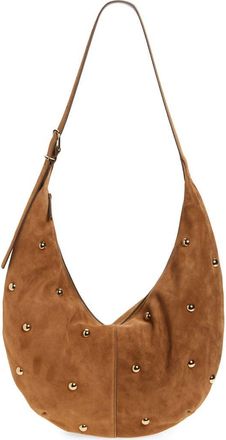 Madewell The Essential Curve Suede Shoulder Bag in Dried Acorn at Nordstrom